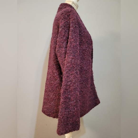 Tabask handmade in Peru small purple alpaca & wool blend cardigan - Picture 5 of 11